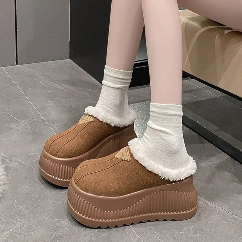 Women's Platform Fur Slippers | Cozy Stylish Winter Mules