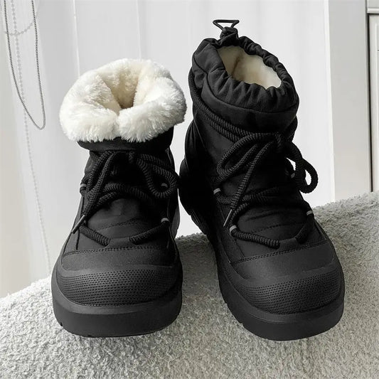 Botas de nieve cálidas para hombre con forro polar | Calzado de invierno elegante para exteriores