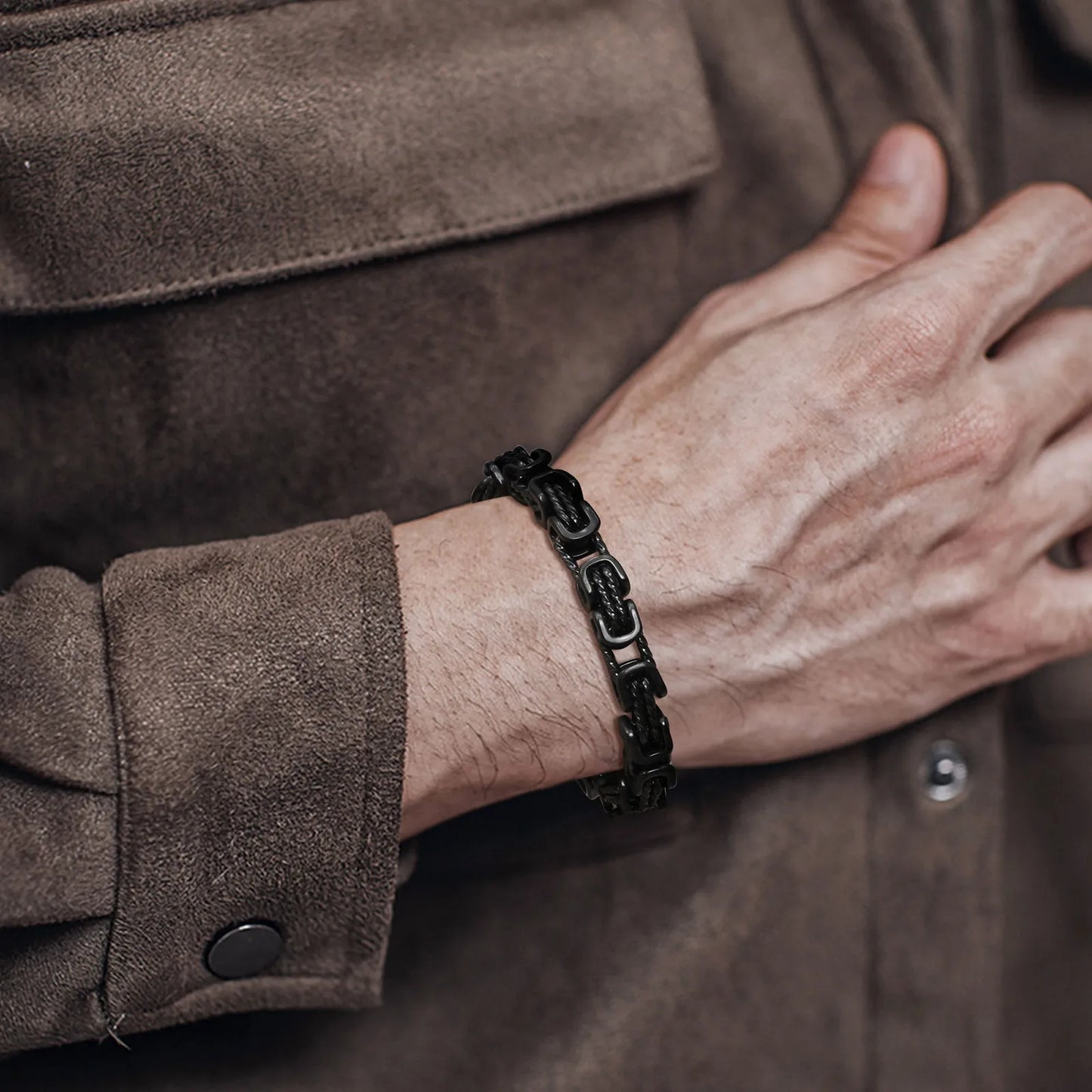 Stainless Steel Byzantine Bracelet | Vintage Style Chain Wristband