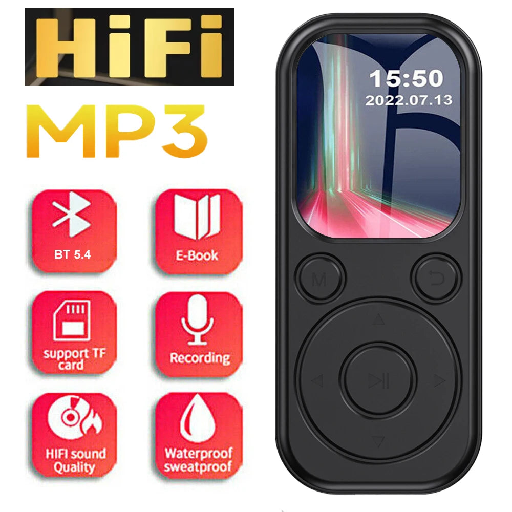 Compact MP3 MP4 Music Player | Bluetooth, Alarm Clock & E-Book