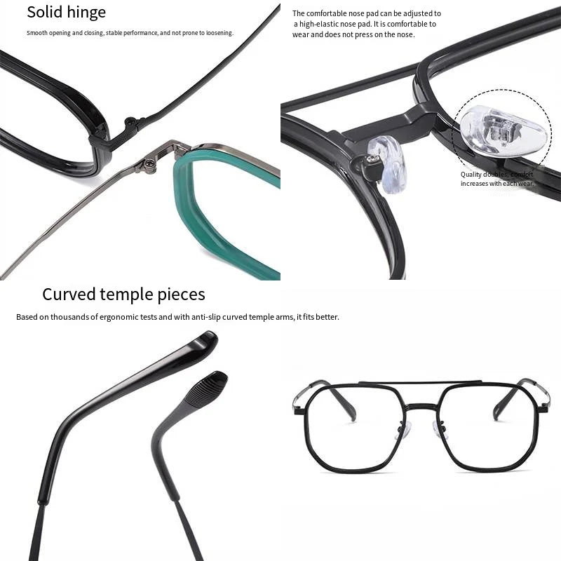 Fashion Double Beam Glasses Frame | Ultralight Anti Blue Light Eyewear