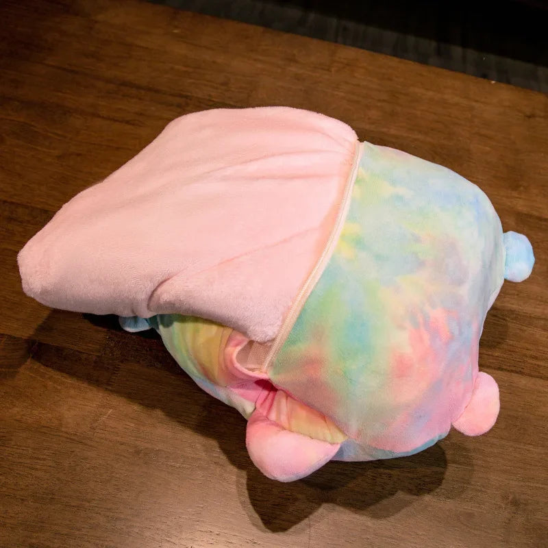 2-in-1 Plush Pillow Flange Plush Blanket Cartoon Warm Hand Doll Office Nap Leg Cover Soft Comfortable Storage Design Cushion