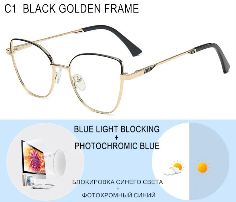 Custom Cat Eye Prescription Glasses for Myopia & Astigmatism