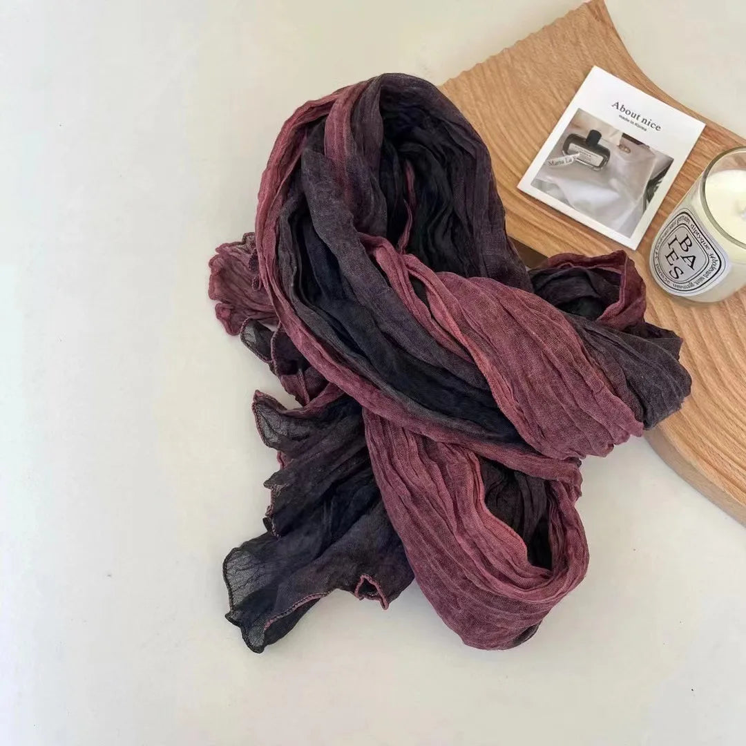 Stylish Tie-Dye Cotton Linen Scarf | Multifunctional Hip Hop Shawl