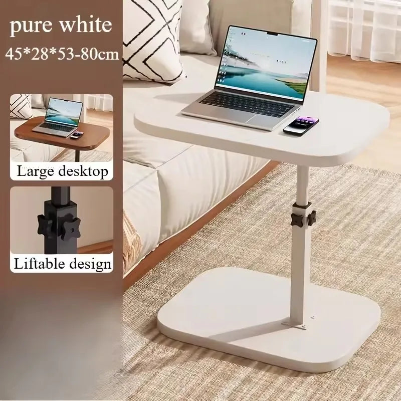 Mesa auxiliar de sofá portátil de altura regulable | Diseño de madera versátil