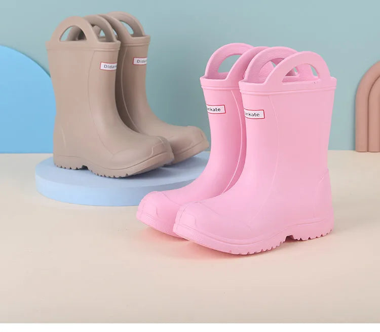 New Children Baby Rain Boots Lightweight Rubber Plastic Rain Boots Boy Girl Kids Rain Shoes Waterproof Garden Shoes Rainy Days