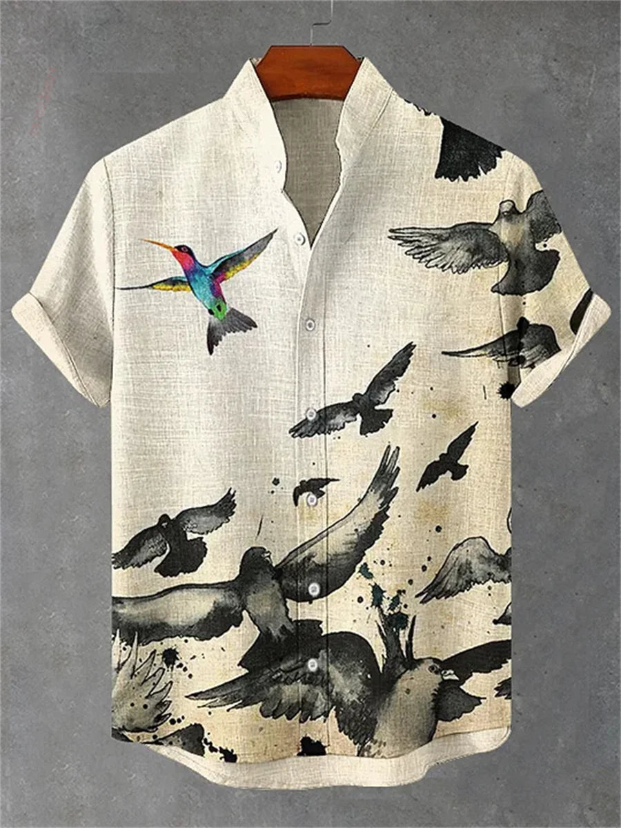 Men's Octopus Print Shirt | Loose & Breathable Hawaiian Top