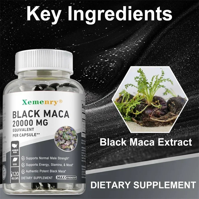 Black Maca Root Capsules | Enhance Energy & Reproductive Health