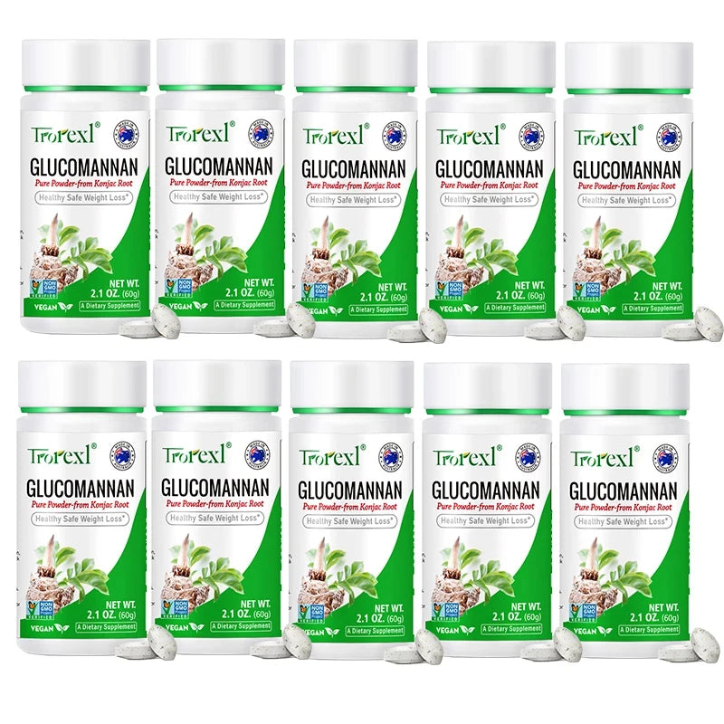 100 PCS Glucomannan Powder for Effective Weight Loss | Vegan & Gluten Free