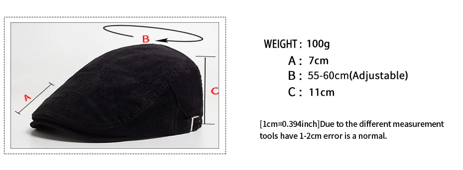 Unisex Corduroy Beret Hat | Vintage Newsboy Cap for All Seasons