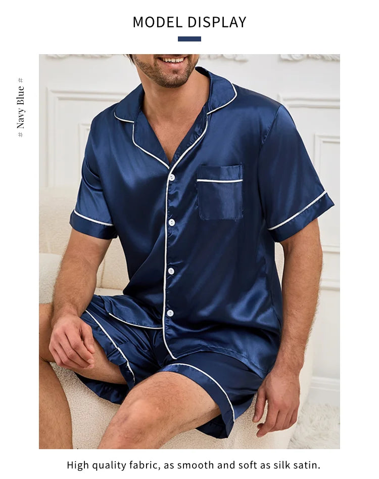 Men's Summer Pajamas Set | Comfortable Short Sleeve Sleepwear