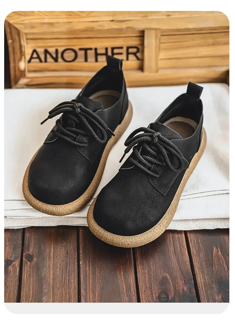 Men's Plus Size Retro PU Leather Ankle Shoes | Comfortable Casual Wear