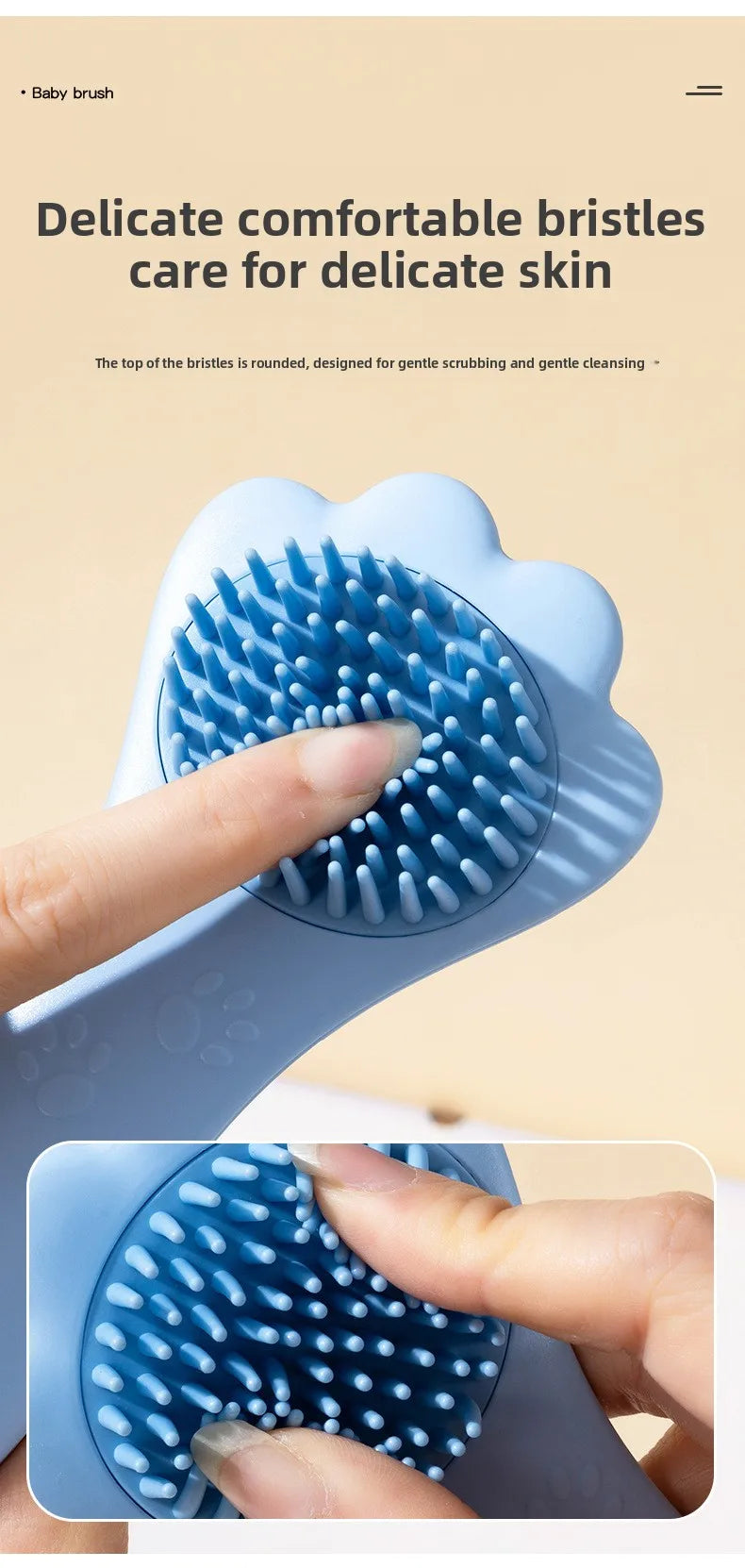 Gentle Baby Hair Wash Brush Set | Soft Bristle Scalp Massager