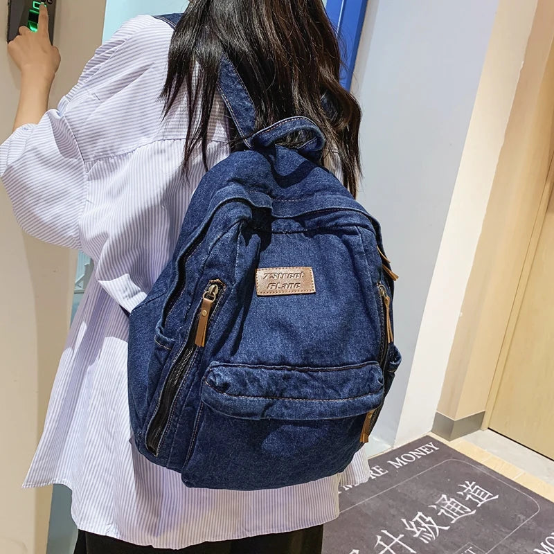Trendy Denim Backpack for Students | Durable & Stylish Design
