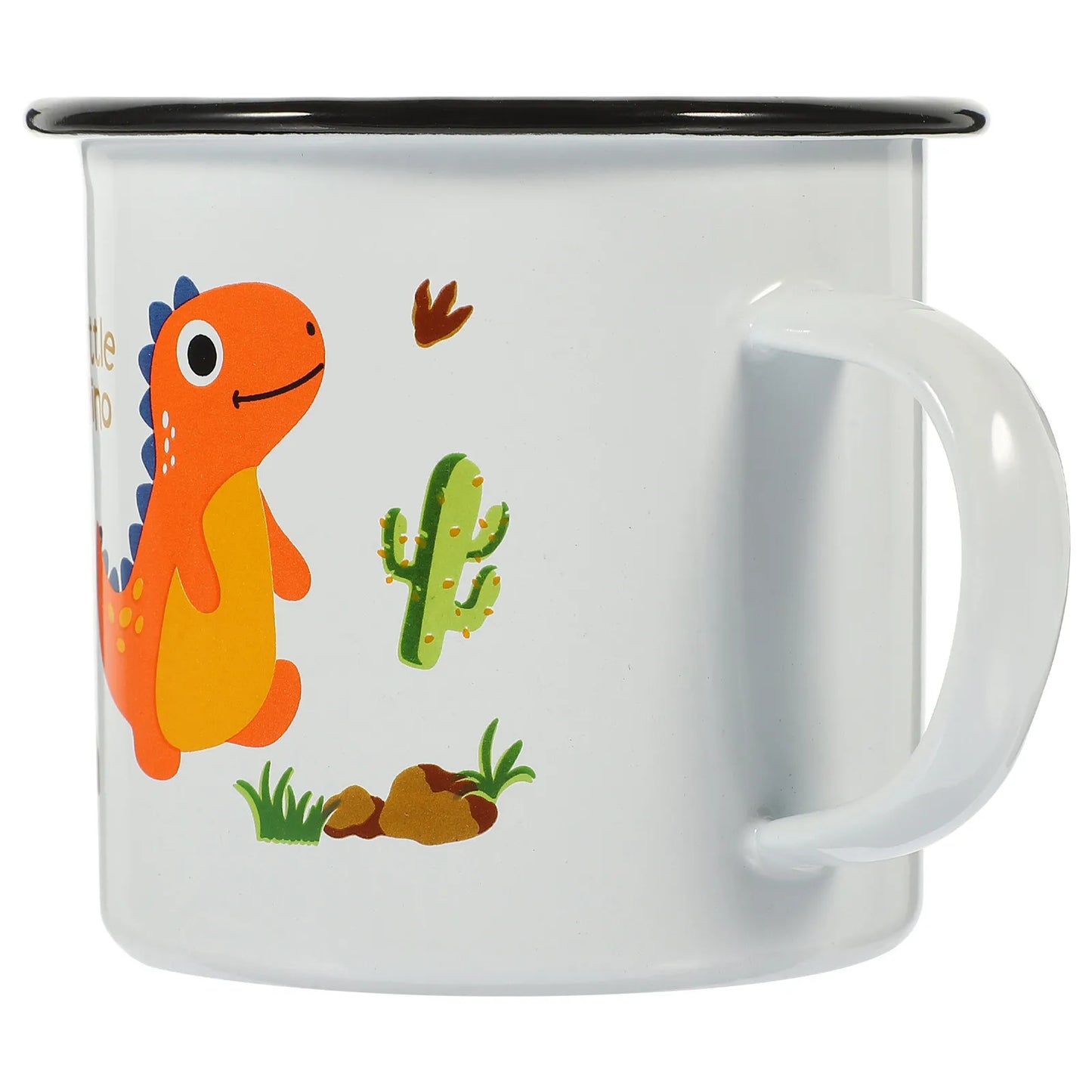 Dinosaur Cartoon Enamel Mug | Fun Heat-Resistant Camping Cup