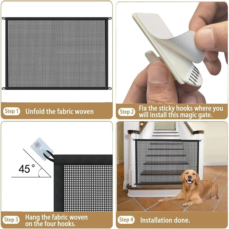 Folding Breathable Mesh Pet Dog Barrier Fences for Safety