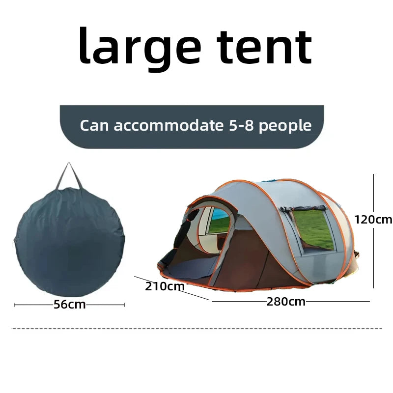 Spacious Waterproof Pop-Up Tent for 5-8 People | Quick Open Design