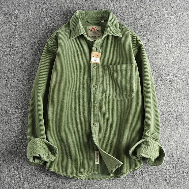 Men's Solid Color Corduroy Shirt | Vintage Casual Fashion