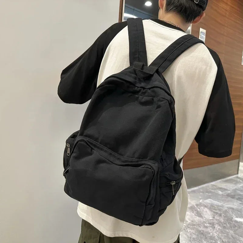 Vintage Washed Canvas Backpack | Stylish School & Travel Bag