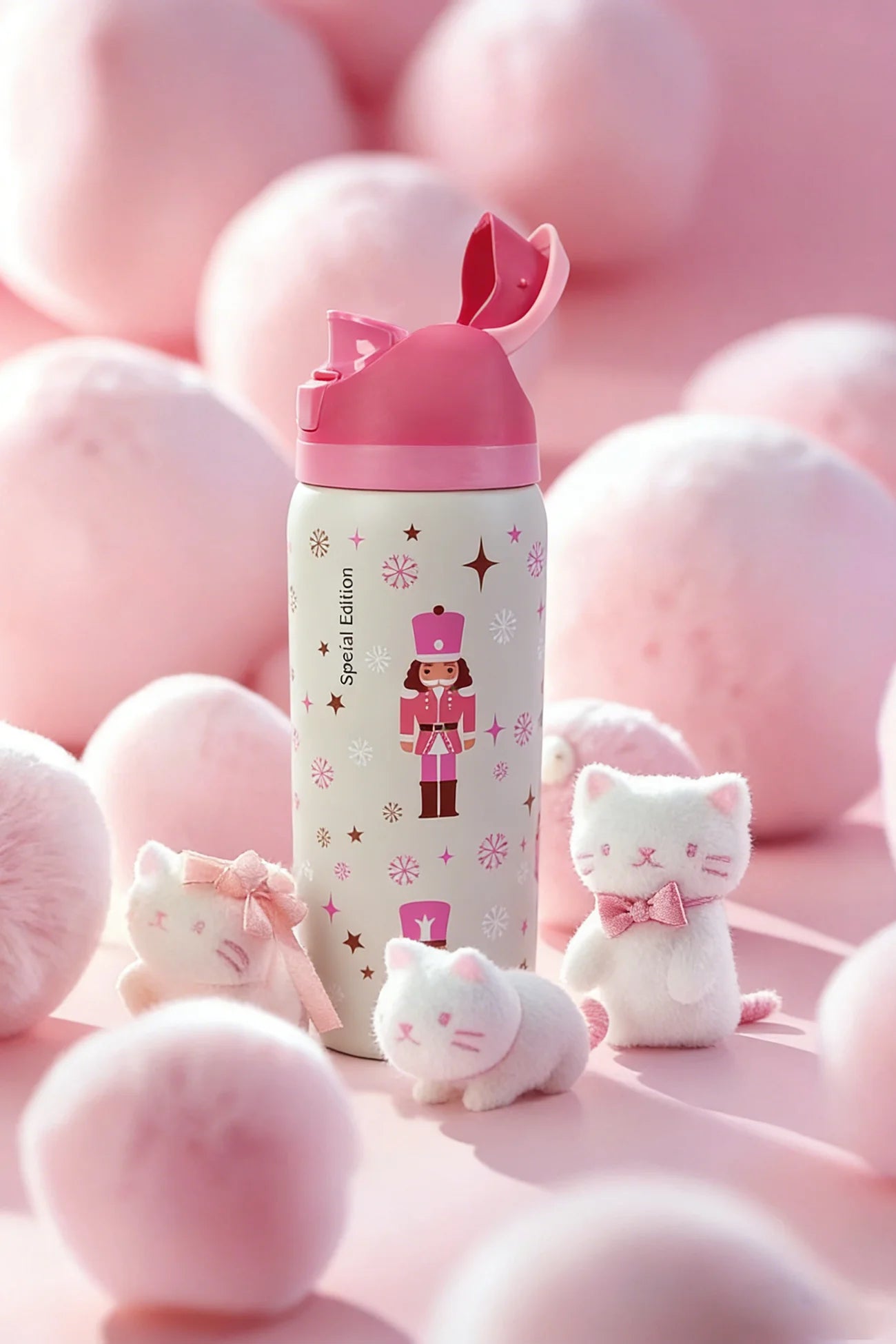 Cute Pattern Insulated 32oz Stainless Steel Water Bottle with Straw