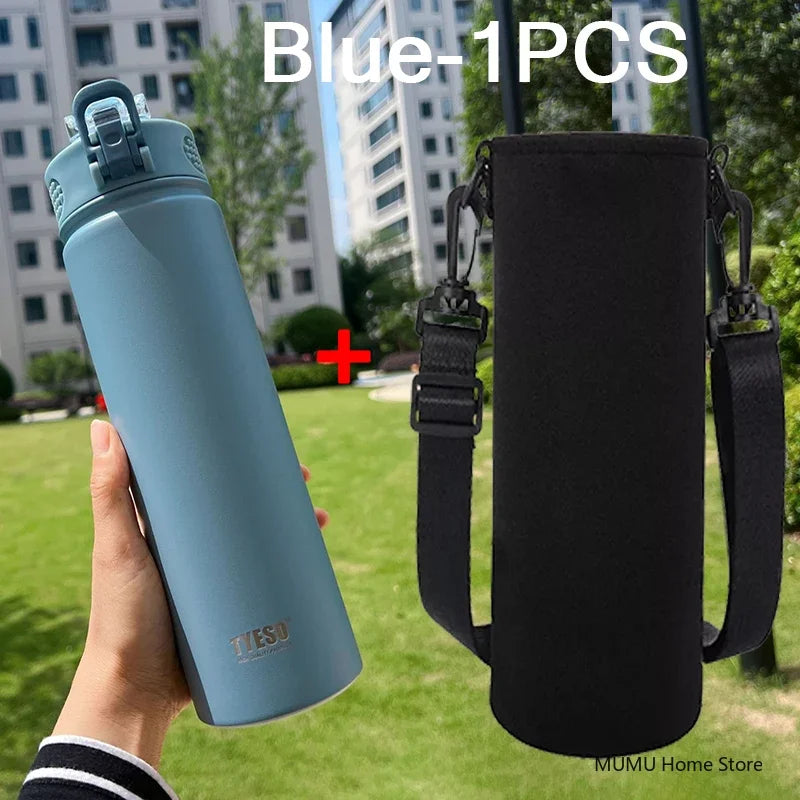 Stainless Steel Insulated Water Bottle with Straw - 600/750ML