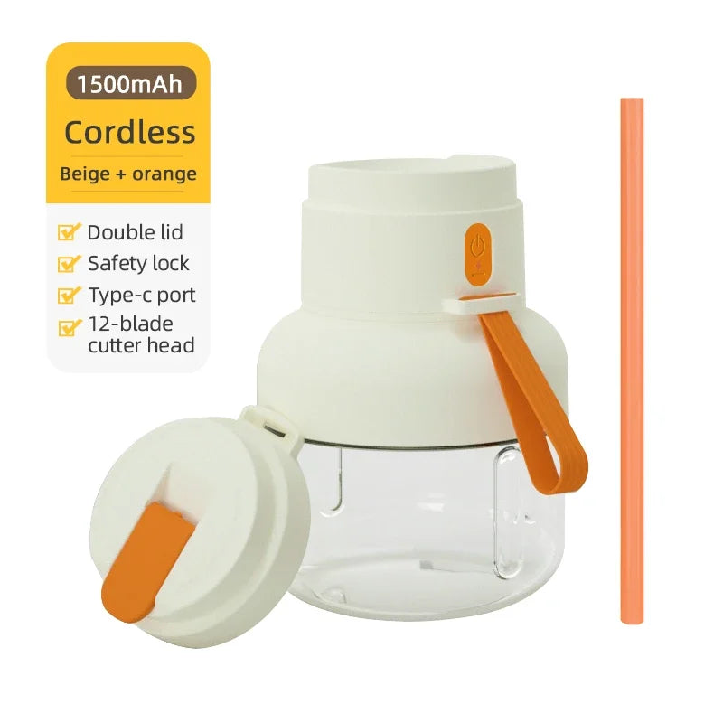 Portable Juicer Cup | USB Rechargeable Smoothie Blender for Home