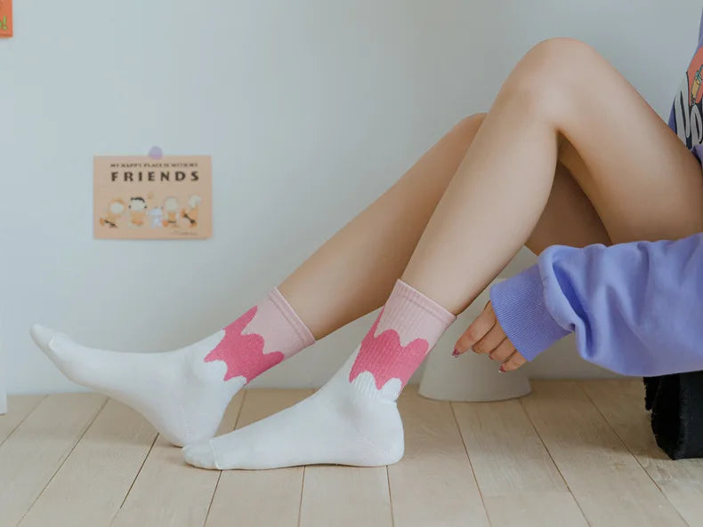 Unisex Checkerboard Socks | Trendy Geometric Cotton Streetwear