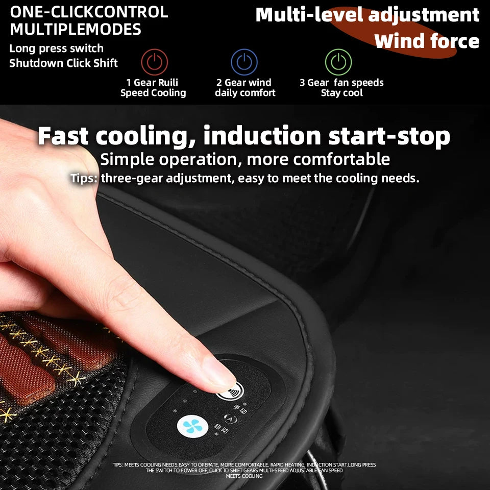 Summer Car Cooling Seat Cover with Fans | Universal Ventilation Cushion