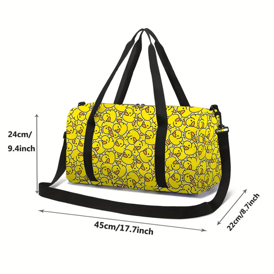 Large Multi-Functional Duffle Bag | Waterproof Yellow Duck Pattern