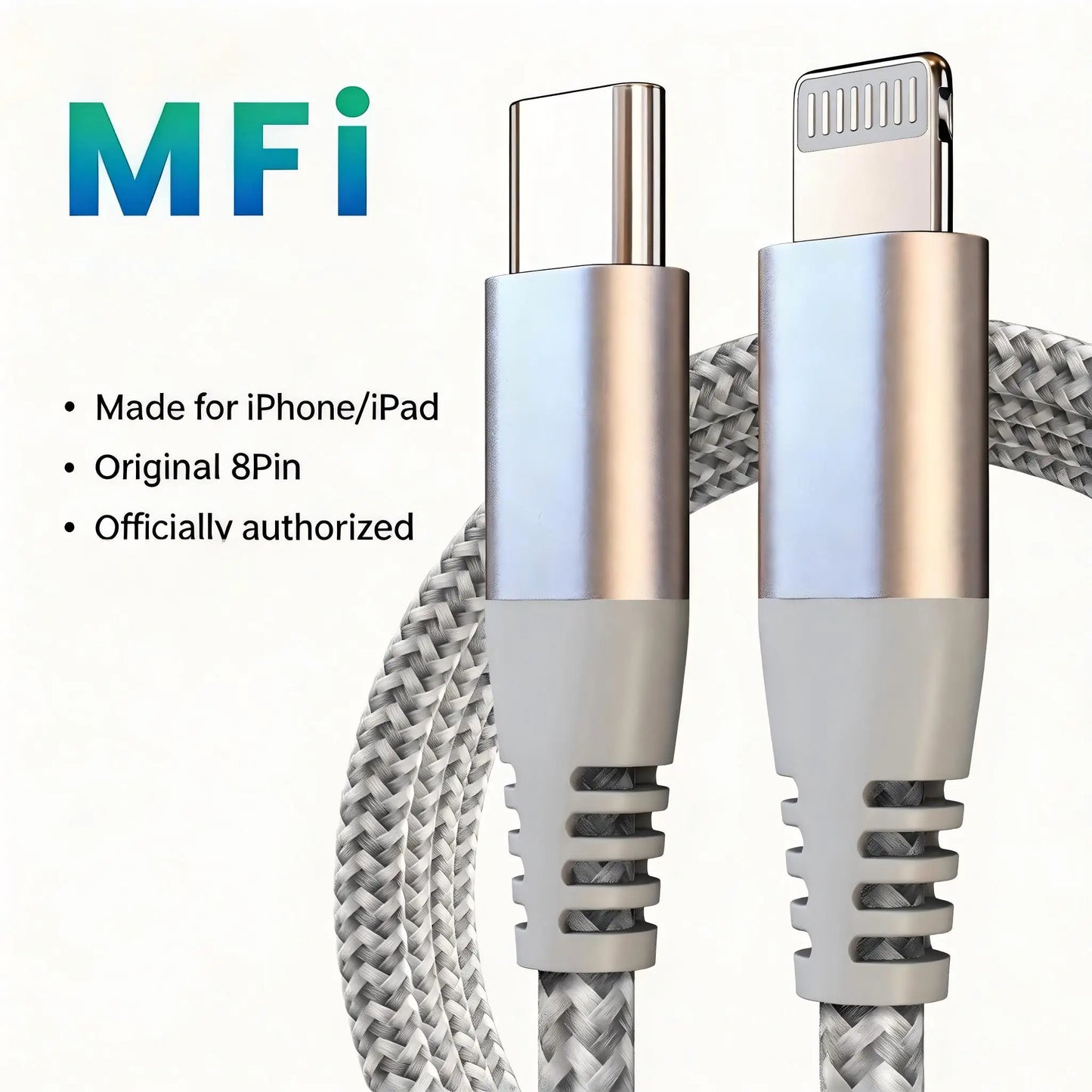 MFI Certified Fast Charging USB-C to Lightning Cable | 20W Nylon Braided