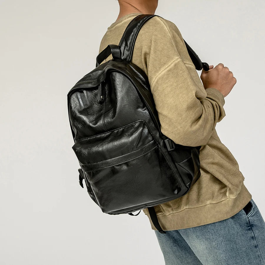Stylish PU Leather Large Capacity Ladies Backpack | Versatile & Chic