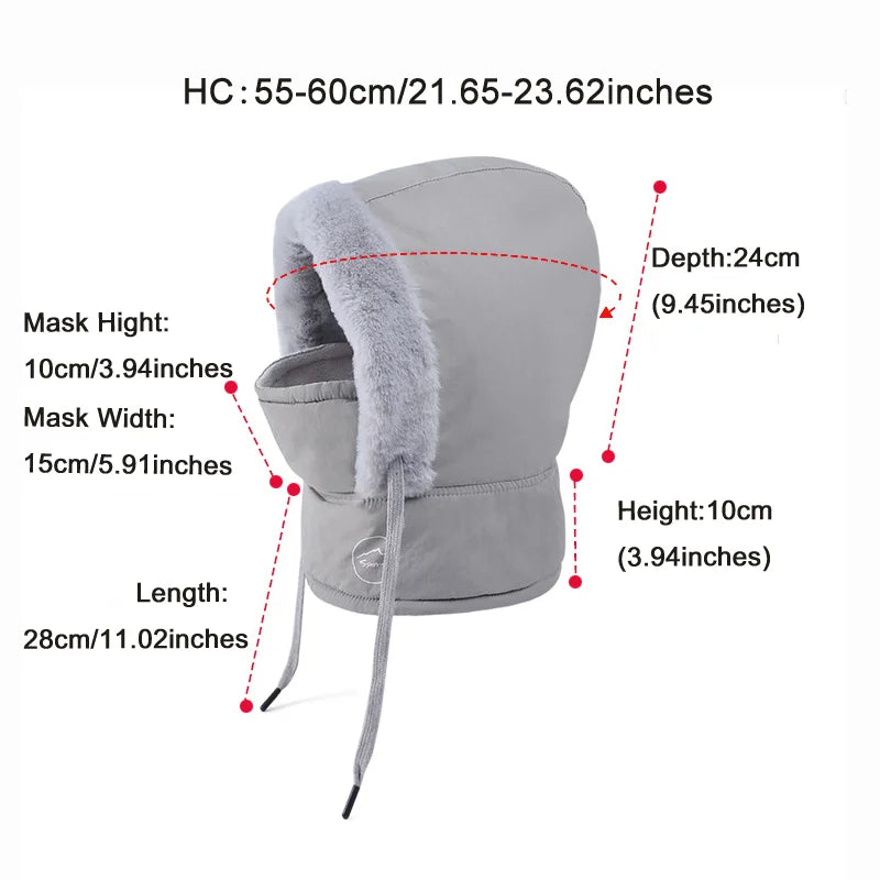 Unisex Plush Balaclava Winter Hat | Warm Knitted Face Mask