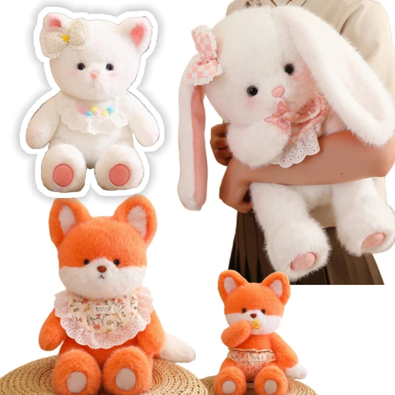 Cute Plush Bunny and Bear Stuffed Animals | Cozy Home Decor