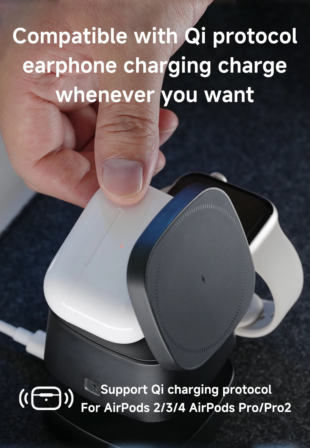 Magnetic 3-in-1 Wireless Charging Station | Fast Charging & Lamp