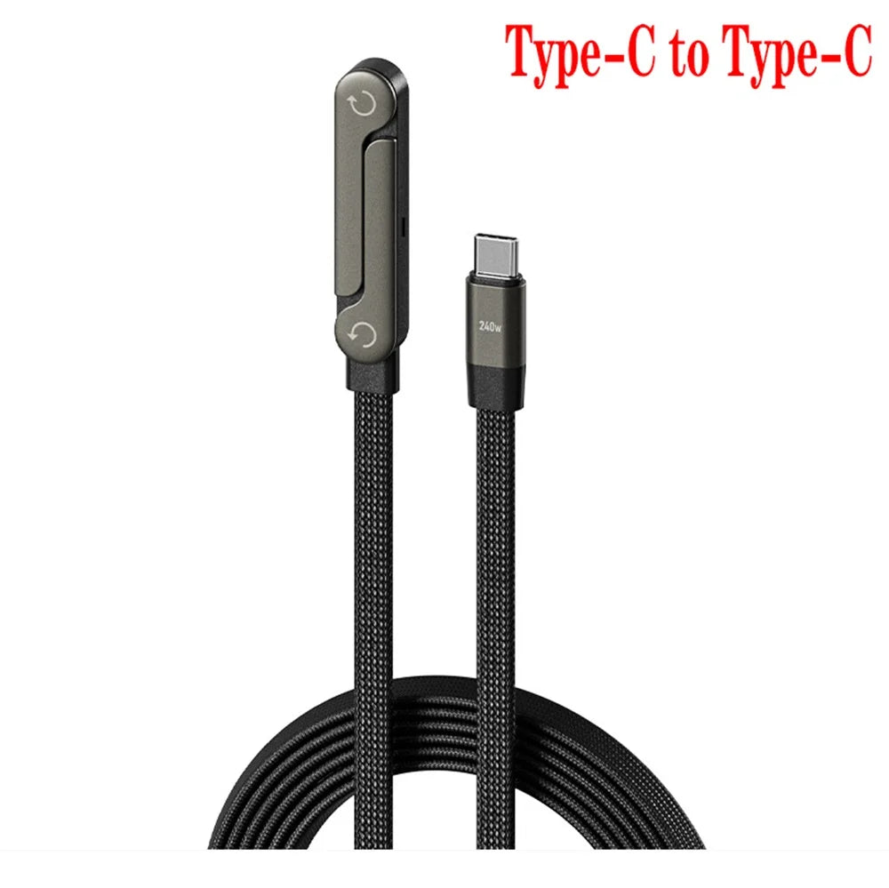 240W Fast Charging Cable & Foldable Phone Holder - 2-in-1 Design