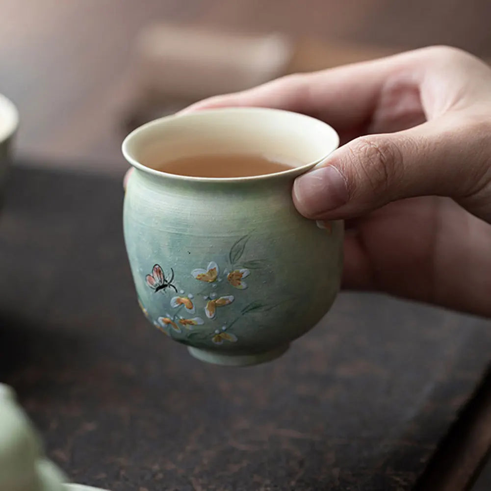 Handmade Ceramic Tea Cup Set | Vintage Kung Fu Tea Mugs