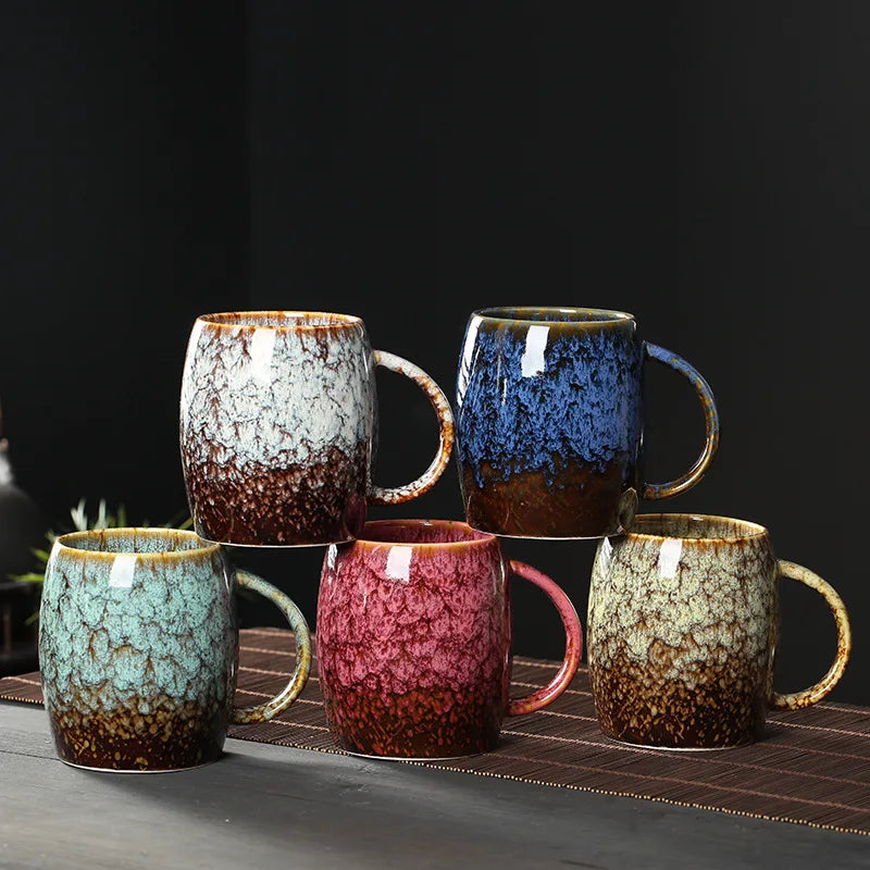 High-Capacity Ceramic Coffee Cup | Vintage Japanese Drinkware
