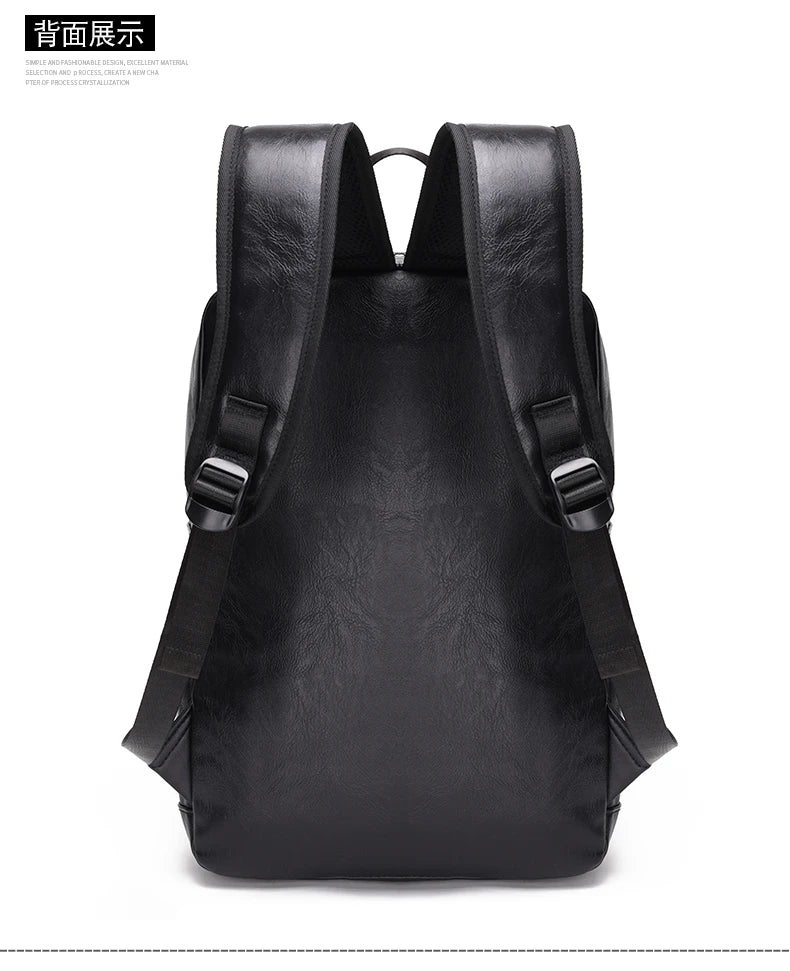 Men's Casual PU Leather Laptop Backpack | Stylish Travel Bags