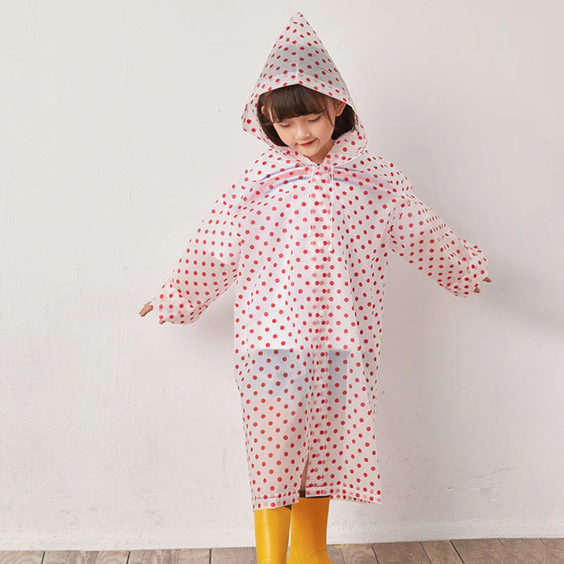 Kids Portable Hooded Raincoat | Waterproof Rain Poncho for Children