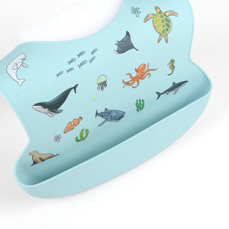Waterproof Silicone Baby Bibs | Adjustable Cute Feeding Aprons