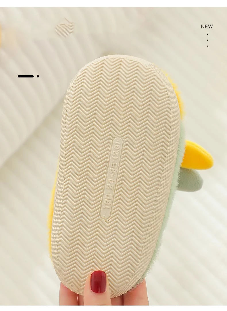Cute Animal Print Plush Slippers for Kids | Cozy Indoor Shoes