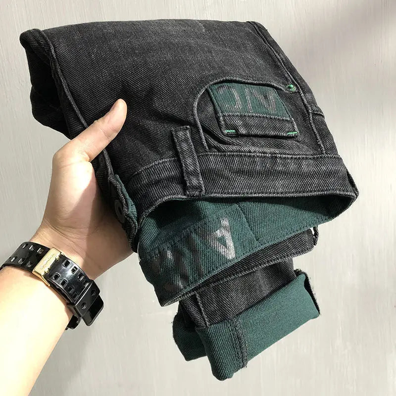 Trendy Men's Cropped Jeans | Casual Loose Fit Denim Pants