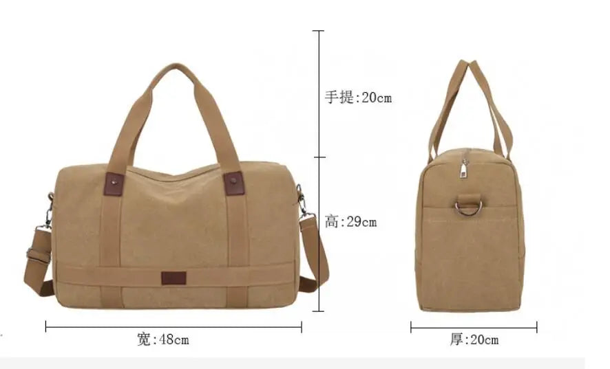 Men's Versatile Canvas Travel Bag | Large Capacity Weekend Duffel