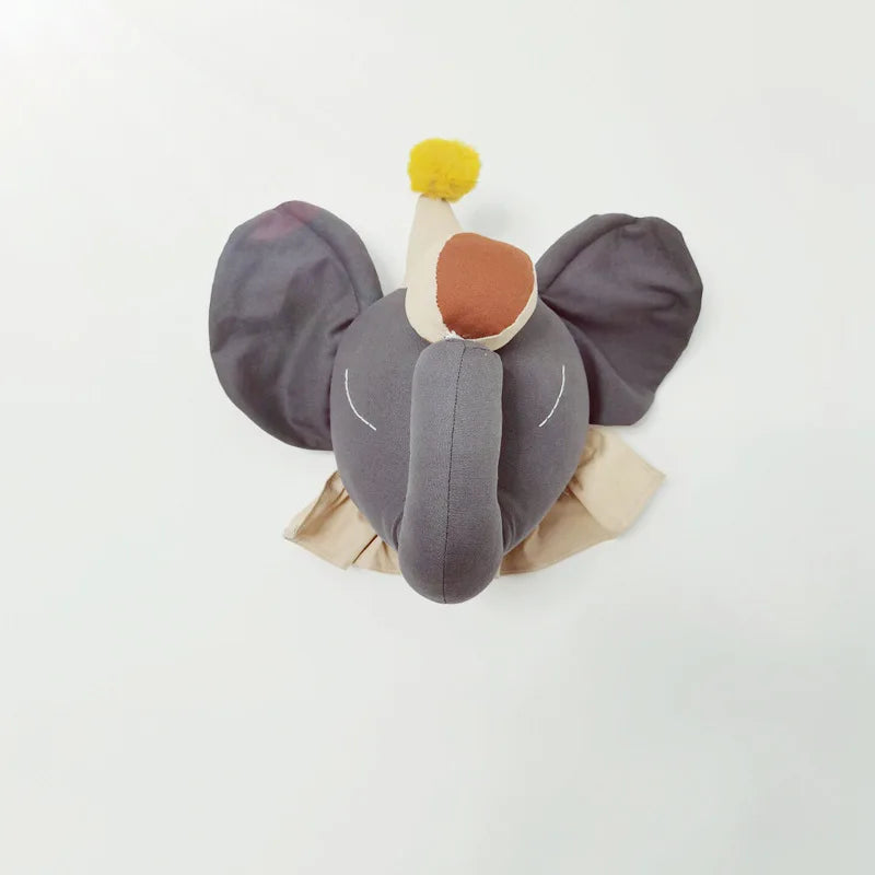 Adorable Elephant Head Wall Decoration | Charming Plush Toy
