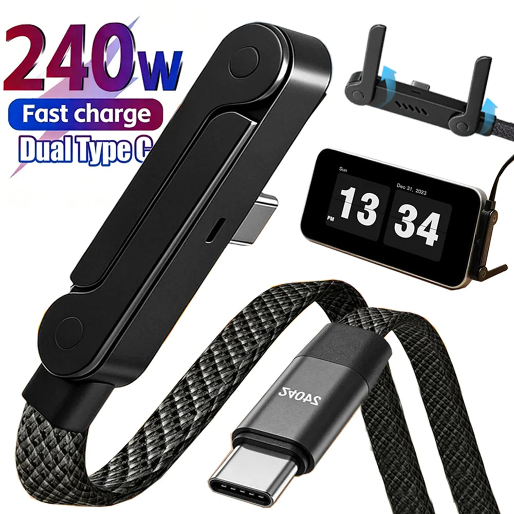 240W Quick Charge Foldable Phone Charger with Stand Holder