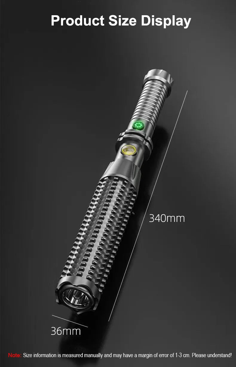 Rechargeable Tactical Flashlight | Self-defense Torch & Window Breaker