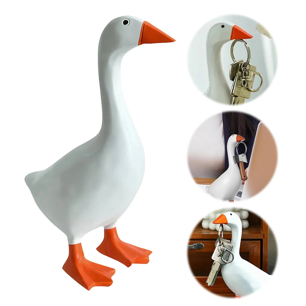 Kawaii Magnetic Silly Goose Figurine | Cute Resin Statue Decor