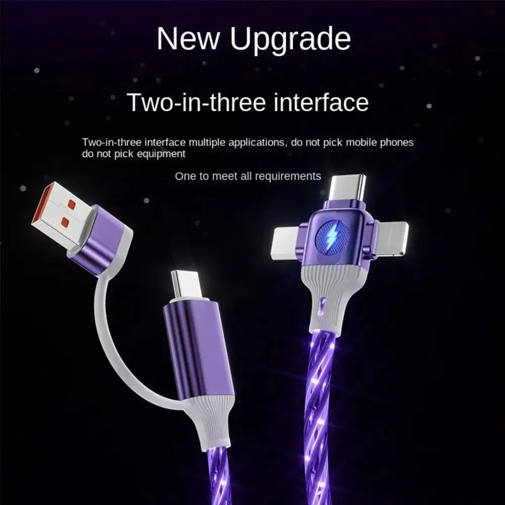 High-Speed Fast Charging PVC Cable | 3-in-2 Multi USB Design
