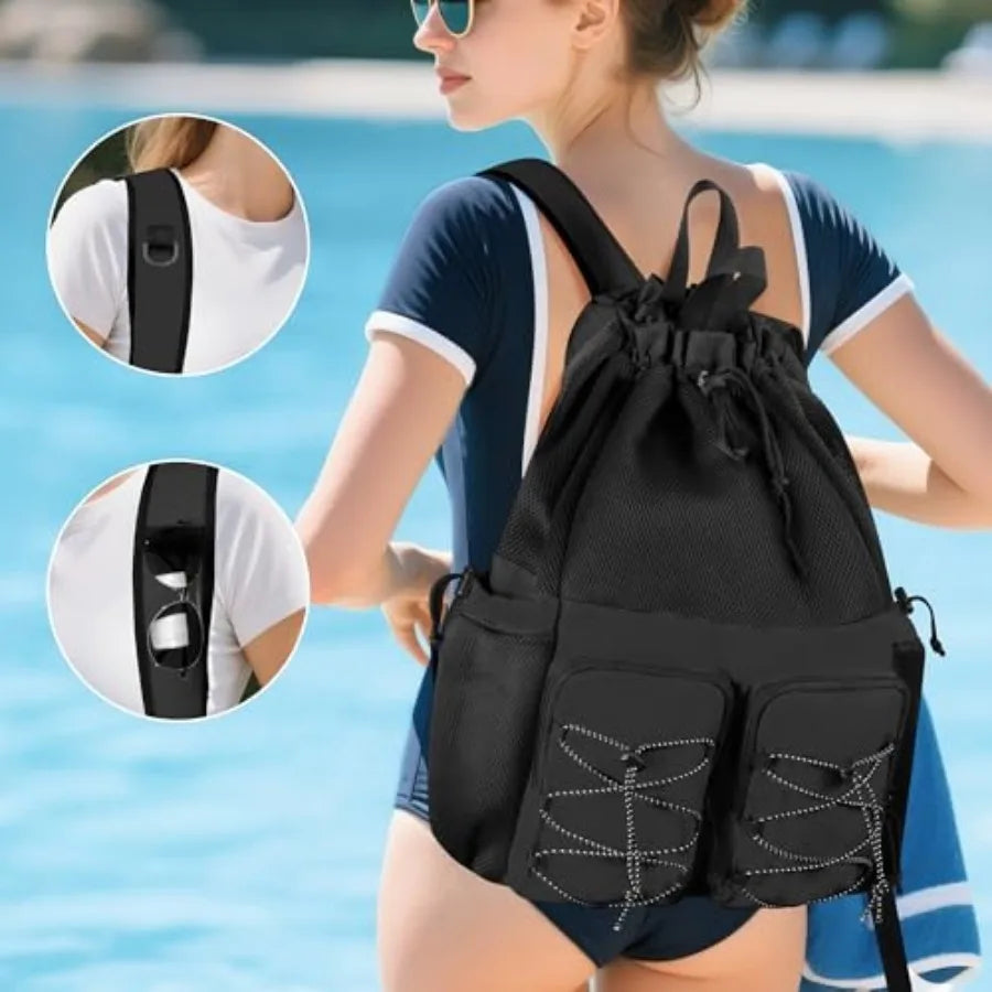 30L Mesh Swim Backpack | Waterproof Gym Bag for Athletes