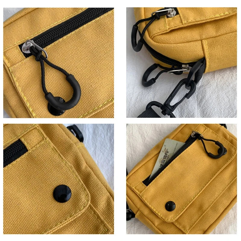 Korean Mini Canvas Crossbody Bag | Versatile Women's Handbag